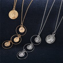 IF ME Vintage Layered Medallion Coin Necklace Ancient Women Gold Color Long Queen Medal Pendant Figure Chain Statement Necklaces 2024 - buy cheap