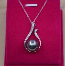 free shipping >>>>noble jewelry One natural big size 11-12mm Tahitian AAA+ pearl pendant 18''925s chain 2024 - buy cheap
