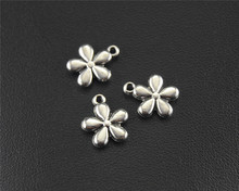Mini collar floral de 5 hojas, accesorio para pulsera, brazalete, 11x8mm, A1476, Color plateado, 50 Uds. 2024 - compra barato