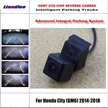Câmera traseira automotiva para honda city (gm6) 2009-2016, faixas de estacionamento inteligentes, backup, hd, ccd, sony, ntsc, rca, aux cam 2024 - compre barato