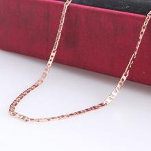 2 мм ширина розовое золото цвет плоские витые цепи длина 45 см 316L ожерелье из нержавеющей стали для мужчин женщин ювелирные изделия оптом 2024 - купить недорого