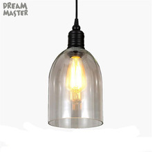 American vintage chandelier lights iron clear glass hanging bell hanging lamp E27 110V 220V for dinning room home decor lamp 2024 - buy cheap