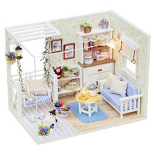 Миниатюрный Кукольный Дом Diy 3D креативные деревянные аксессуары ручной работы-сборка Милая модель кошки кровать мебель пазл игрушки для детей 2024 - купить недорого