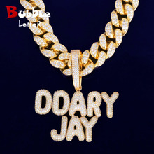 Colares com pingentes de letras bolhas pequenas, nome personalizado, jóias para hip hop 2024 - compre barato