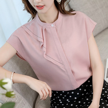 Womens Tops and Blouses Chiffon Blouse Pink Sleeveless Womens Shirts Korean Fashion Clothing Blusas Femininas Elegante 2024 - buy cheap