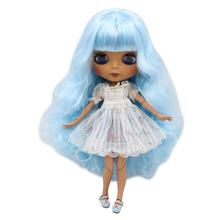 ICY DBS Blyth doll 1/6 30cm bjd Black skin Matte face Joint body blue hair. No.BL6023/136 2024 - buy cheap