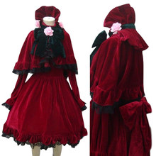 SBluuCosplay  Anime Rozen Maiden Pure Ruby Cosplay Shinku Red Dress Halloween Costume Custom Made 2024 - buy cheap