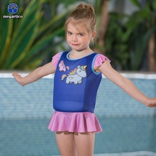 Megartico 2019 new arrival unicorn swimsuit Ruffled kids floation swimwear for 2-7 years old life jacket for girls UPF 50+ 2024 - buy cheap