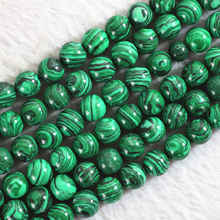 Pedra artificial malaquita verde, 4mm, 6mm, 8mm, 10mm, 12mm, 14mm, faça você mesmo, joias, contas soltas, 15 polegadas, b368, venda imperdível 2024 - compre barato