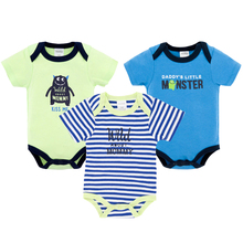 Kavkas Baby Boys Clothes Set 3 pcs Summer Cartoon Printed Boy Bodysuits 0-12 months Newborn Toddler Clothing 2024 - buy cheap
