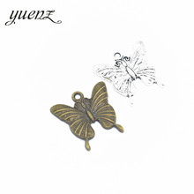 YuenZ 10pcs 2 color Antique bronze butterfly Charm fit for Bracelets Necklace Pendant DIY Metal Jewelry 23*23mm D246 2024 - buy cheap