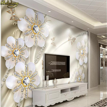 Beibehang personalizado jóias 3d piso foto papéis de parede para sala estar tv fundo papier peint mural 3d papel 2024 - compre barato