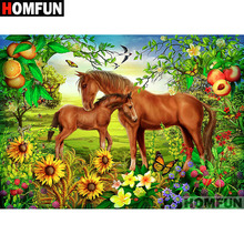 HOMFUN Full Square/Round Drill 5D DIY Diamond Painting "Animal horse" Embroidery Cross Stitch 5D Home Decor Gift A07244 2024 - buy cheap