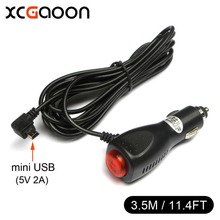 XCGaoon cargador de coche mini USB curvado de 10 piezas para cámara DVR de coche/GPS/Pad, entrada DC 12 V-24 V salida 5 V 2A Cable de 3,5 m de longitud 2024 - compra barato