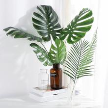 Green Artificial Leaves Nordic Style Fake Monstera Green Leaf Plant Home Office Decoration Paste Craft False Artificial Plants 2024 - buy cheap