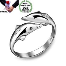 OMHXZJ, оптовая продажа, индивидуальное модное кольцо OL для женщин и девушек, подарок на свадьбу, серебряное кольцо в виде дельфина из стерлинг... 2024 - купить недорого