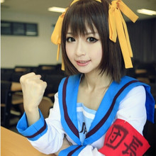 The Melancholy of Haruhi Suzumiya Head cos clothes Suzumiya cosplay costume Sailor uniforms Complete set Free shipping 2024 - buy cheap