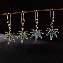 2020 Women Tree Leaves Dangle Earrings Summer Fashion Jewelry Wholesale Gypsy Ladies Brincos Boho Jewelry 2024 - buy cheap