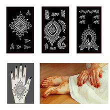 Индийская тату хной трафарет, набор для женщин, 3 листов, Аэрограф Для блесток, самоклеящиеся татуировки, Mehndi, временные шаблоны для живописи 2024 - купить недорого