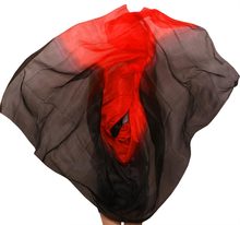 Velo de seda para actuaciones para mujer, velo de doble color, accesorios de baile, danza del vientre, negro + rojo, 100% x 250 cm, 114 2024 - compra barato