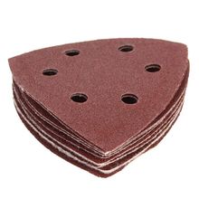 Papel de areia delta de nylon, almofadas de papel de areia de 90mm com triângulos 40, 60, 80, 100 /120, folhas de lixa abrasivas para trabalhar em madeira com 10 peças 2024 - compre barato