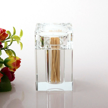 Caixa de palito de vidro transparente 5*8cm, suporte de palito, capa para caixa de algodão 2024 - compre barato