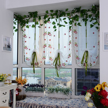 Strawberry Gauze Curtain Roman Shade Mediterranean Screens Cortinas Window Sheer Curtains Kitchen Curtains Tulle 1PCS 2024 - buy cheap