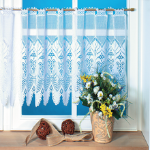 Enipate European White Lace Sheer Curtains for Kitchen Valance Window Tulle Curtains Coffee Dividers Door Curtain Roman Blinds 2024 - buy cheap