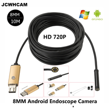 JCWHCAM Endoscope 8mm PC USB Android Endoscopic HD 720P 10M USB Endoscope Camera Tube Inspection 6LED 2IN1 Android Camera 2024 - buy cheap