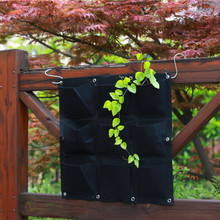 Pocketgarden 9 pockets Decorative Hanging Vase flower pot Wall-mounted fabric Polyester  grow Bag Holder Planter vertical garden 2024 - buy cheap