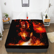 3D Print Custom Bed Sheet With Elastic,Fitted Sheet Queen/King,Animal dream fire wolf Mattress Cover 160x200/150x200,drop ship 2024 - buy cheap