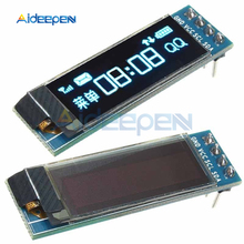 Синий OLED жк-дисплей DIY модуль 0,91 дюйма 128x32 IIC I2C SSD1306 драйвер IC DC 3,3 в 5 в для Arduino PIC 2024 - купить недорого