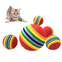 2 pçs/set Rainbow Brinquedo Do Gato Bola Gato Brinquedos Interativos Jogo Mastigar Rattle Scratch EVA Bola Fontes do Treinamento do animal de Estimação 3.5 centímetros alta Qualidade 2024 - compre barato
