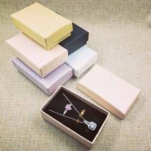 2018  New 24pcs/lot Kraft Necklace Earrings Ring Jewelry Box 8.2x5CM Black Sponge s Gift Boxes Jewelery Accessories Packaging 2024 - buy cheap