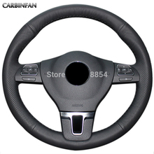 Black Artificial Leather Car Steering Wheel Cover for Volkswagen VW Gol Tiguan Passat B7 Passat CC Touran Magotan 2024 - buy cheap