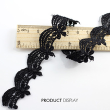 Bordado flor negro Scrapbooking encaje cinta motivo adorno apliques Venise recorte para ropa 28yd/T953 2024 - compra barato