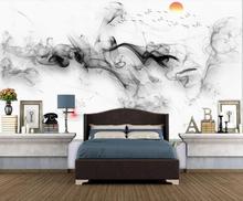 Papel de parede 3d personalizado com tinta abstrata, pintura de fundo de parede de paisagem, fumaça e tv 2024 - compre barato