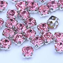 Diamantes de imitación ostentosos Lt de 4MM-8MM, Color rosa, ajuste único, garra de cristal, cosido para decoración artística de ropa, ropa de boda 2024 - compra barato