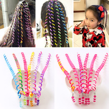 6 unids/lote de diademas de Color arcoíris para niña, banda para el cabello de cristal, bandas elásticas largas para el cabello, accesorios para el cabello de Color aleatorio 2024 - compra barato