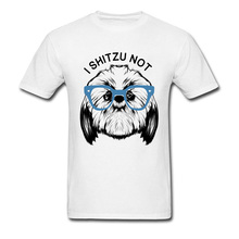 I Shitzu Not Футболка мужская футболка с героями мультфильмов футболка с собакой одежда для домашних животных белые топы для влюбленных изящные летние хлопковые футболки 2024 - купить недорого