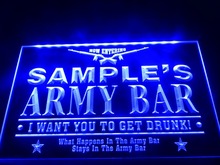 DZ060- Name Personalized Custom Army Man Cave Bar Beer  LED Neon Light Sign 2024 - buy cheap