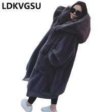 Winter Coat Women Warm Soft Zipper Fur Jacket 2018 New Fluffy Long Hooded Female Plush Overcoat Casual Outerwear Is1097 2024 - buy cheap