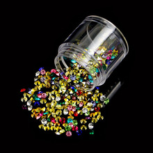 Strass colorido 3d de strass para unhas, pedras de strass com fundo afiado para arte em unhas, manicure diy, 1 caixa 2024 - compre barato