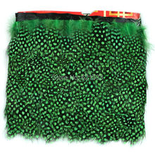10Yards/lot!5-6cm height!Guinea Fowl Feather Fringe on Ribbon -Green Colour freeshipping 2024 - buy cheap