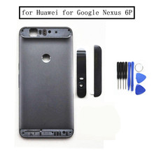 Для Huawei для Google Nexus 6P Задняя крышка батареи Корпус задней двери + верхнее стекло камера вспышка объектив Запасные Запчасти для ремонта 2024 - купить недорого
