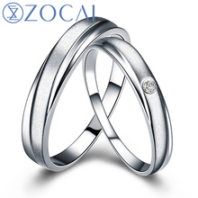 ZOCAI пара 0,01 Ct Сертифицированный алмаз PT950 обручальные кольца для женщин и мужчин кольцо Q00534AB 2024 - купить недорого
