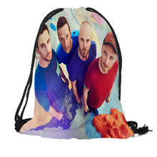Coldplay-Bolsa de seda con cordón personalizada, mochila suave de gran seguridad, con impresión de logotipo personalizado, más tamaño 2024 - compra barato
