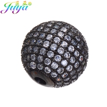 Juya diy 5 6 8 10 12 13 14mm micro pave zircão bola de metal grânulos acessórios para as mulheres 2024 - compre barato