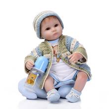 45CM Soft Silicone Doll Lifelike Silicone Reborn Baby Doll With Clothes Reborn Babe Dolls Real Hair Girls Gifts Bonecas 2024 - buy cheap