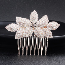 Peines para el pelo de diamantes de imitación de Color dorado/plateado/rosa, accesorios de joyas para el pelo de boda y flores, adorno decorativo para la cabeza de las mujeres nupciales 2024 - compra barato